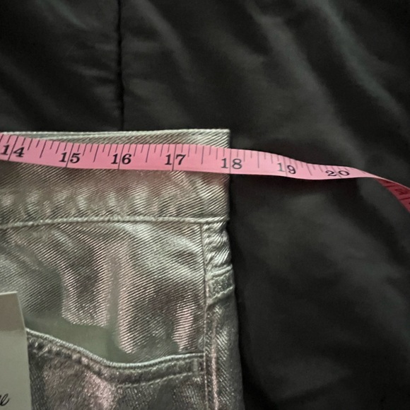 Madewell x Aimee Song denim mini skirt in coated silver size 29 NWT new - Picture 14 of 15